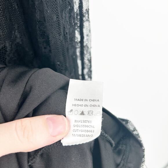 Mystic‎ Womens Party Evening Whimsigoth Sleeveless Lace Maxi Dress Size M Black - Picture 6 of 10